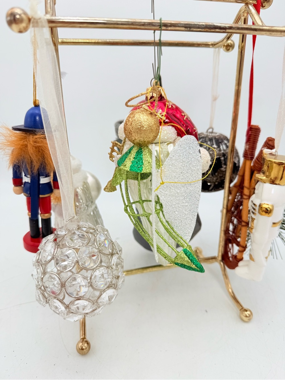 Mismatched Christmas tree ornaments - tree decorations Xmas - Santa - angel